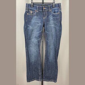 Touch Alyssa Milano NFL Raiders Jeans Womens 28 blue denim straight bootcut